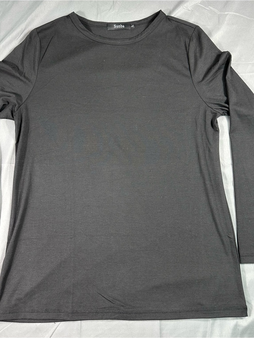 SUNBS Women Black Long Sleeve T-Shirt L